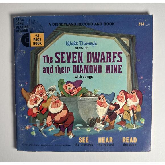 Walt Disney‘s Story Of The Seven Dwarfs And Their Diamond Mine 33 1/3 - Picture 1 of 4